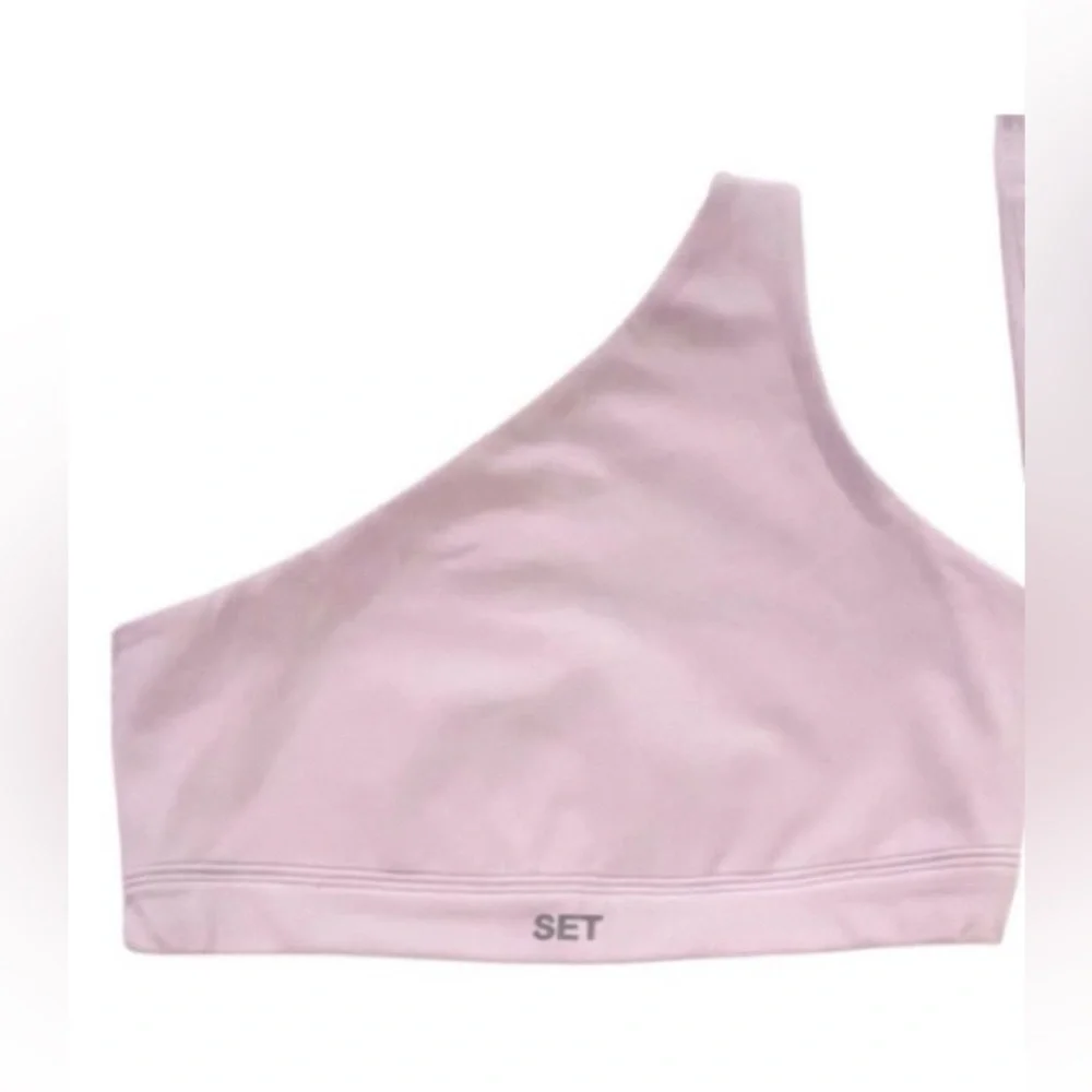 SET ACTIVE Legging and One-Shoulder Sports Bra -two piece matching set in lilac